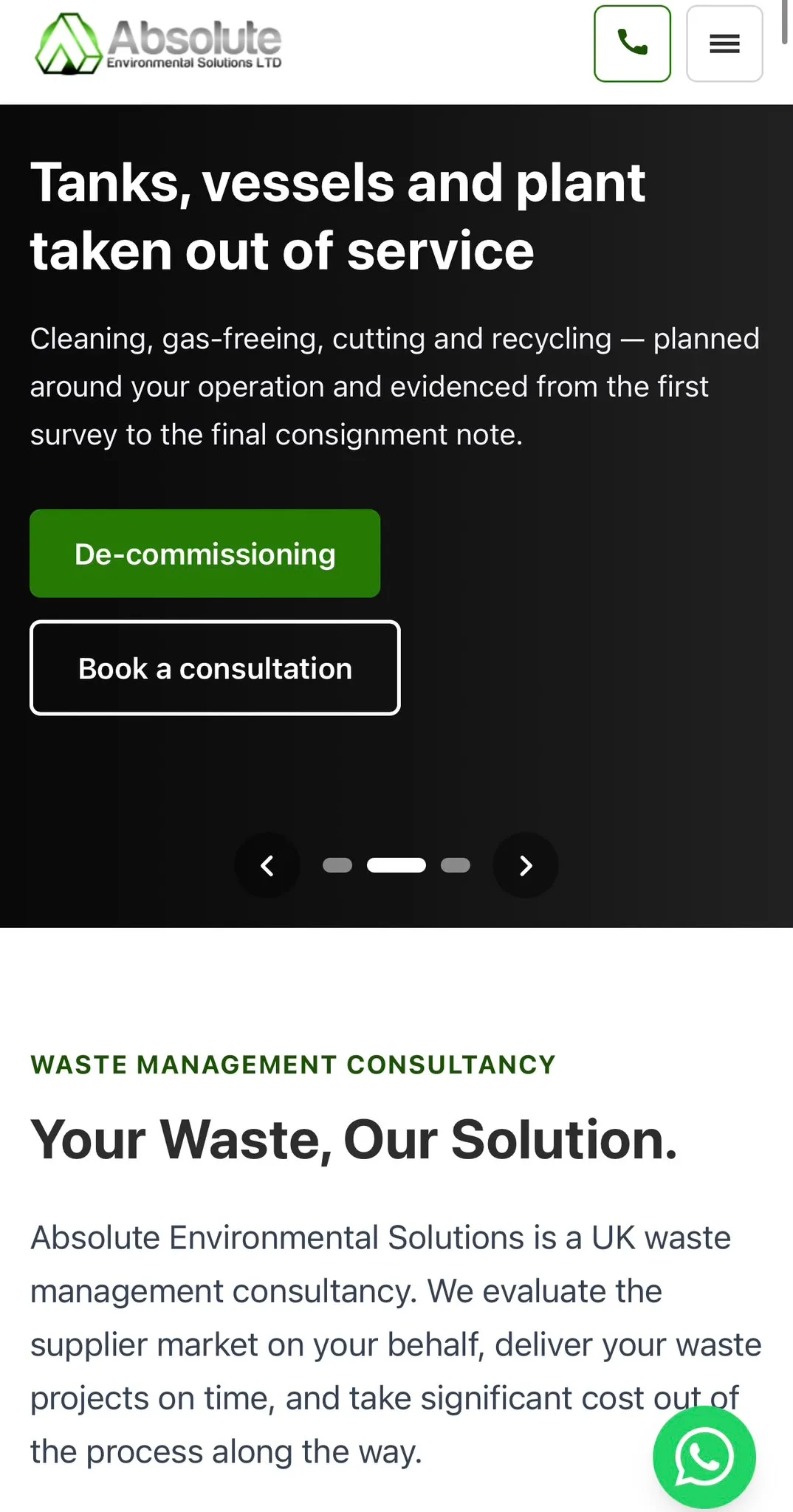 Screenshot 8 of the A-E-S website