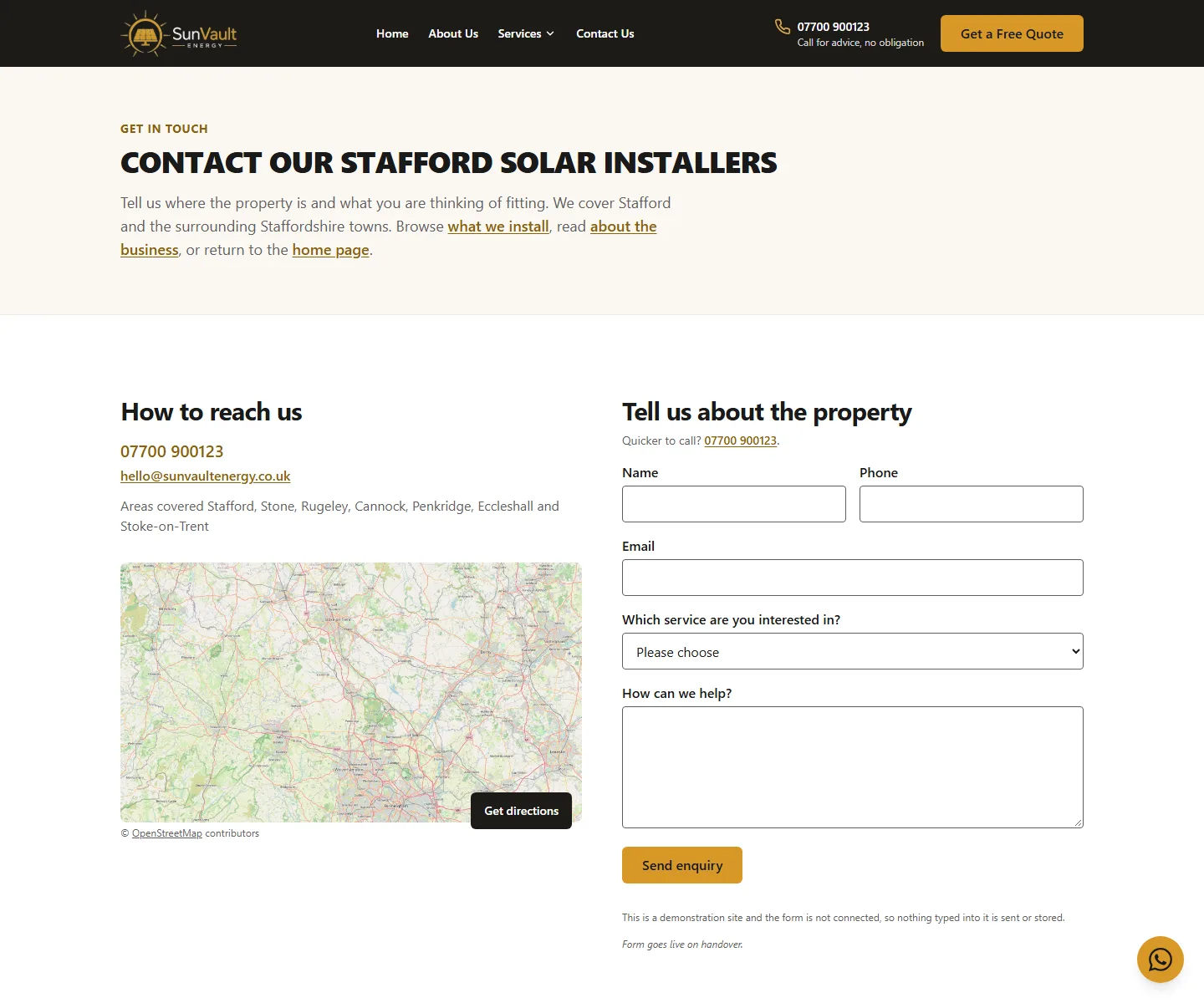 Screenshot 4 of the Sun Vault Energy Ltd (sample site) website
