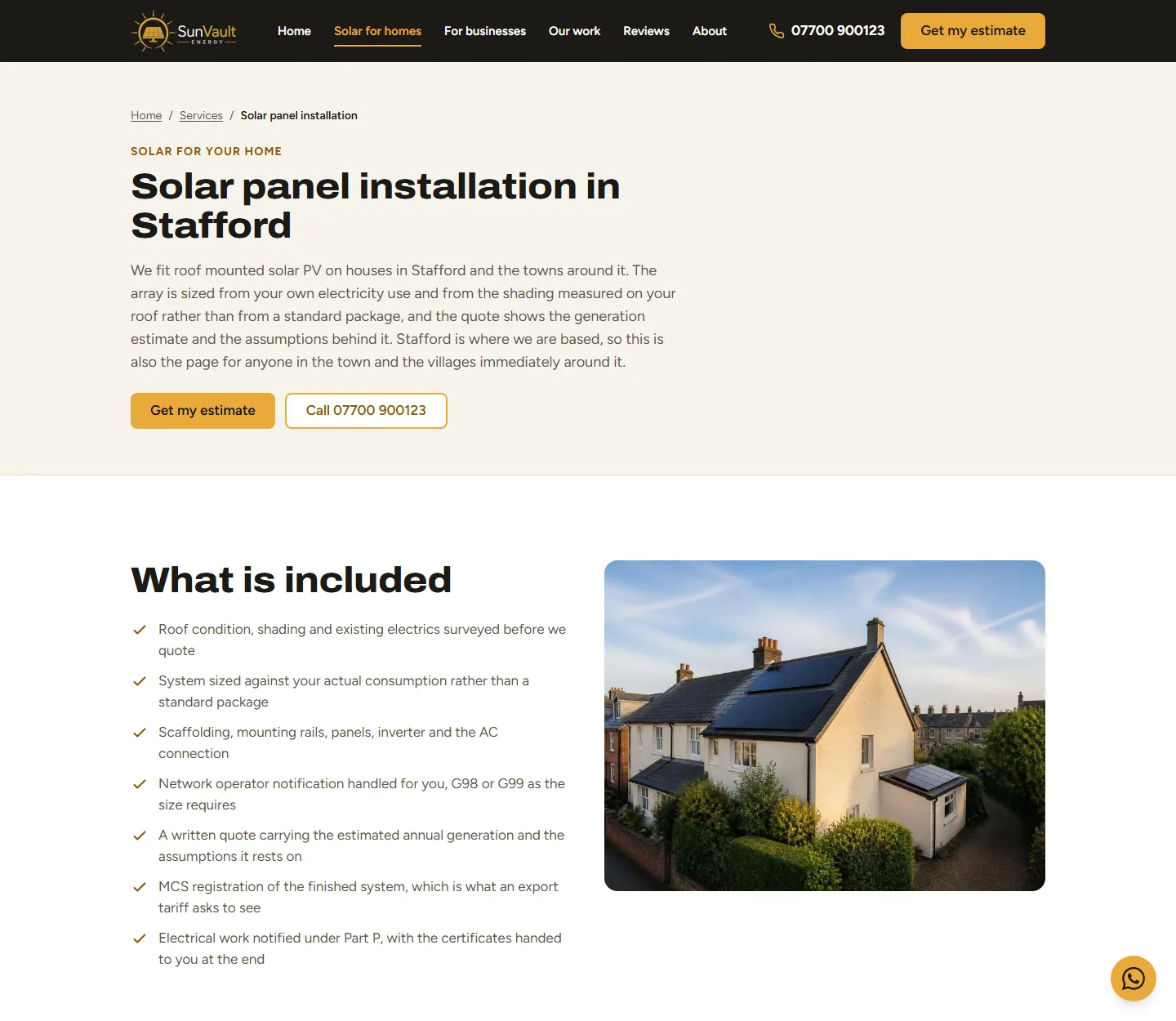 Screenshot 3 of the Sun Vault Energy Ltd (sample site) website