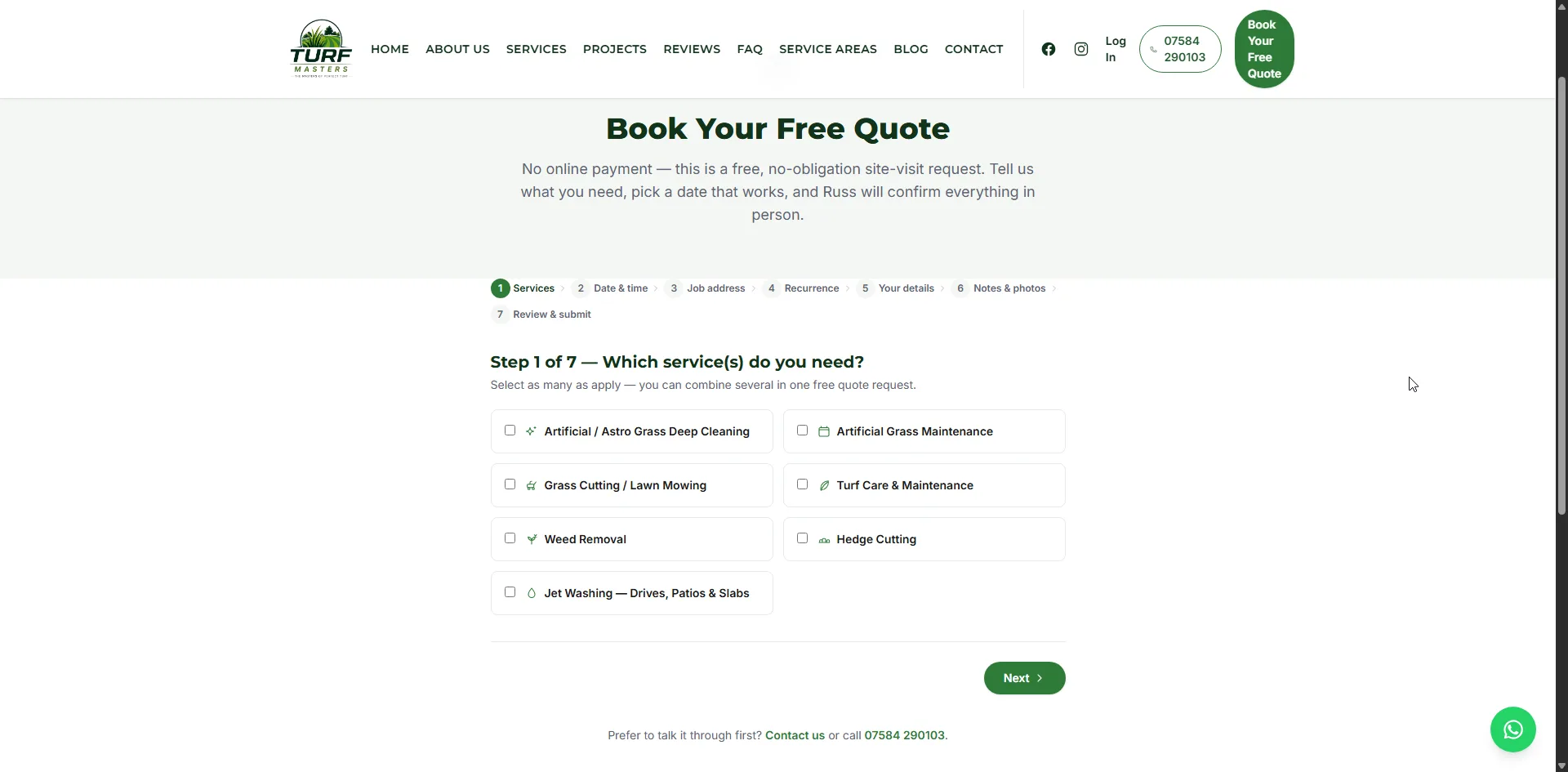 Screenshot 4 of the Turf Masters website