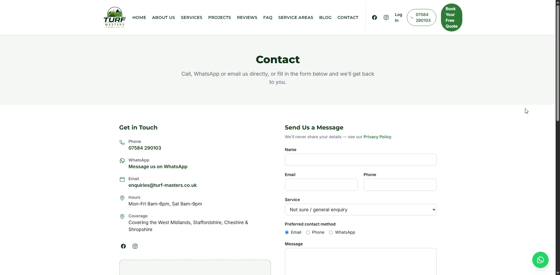 Screenshot 5 of the Turf Masters website