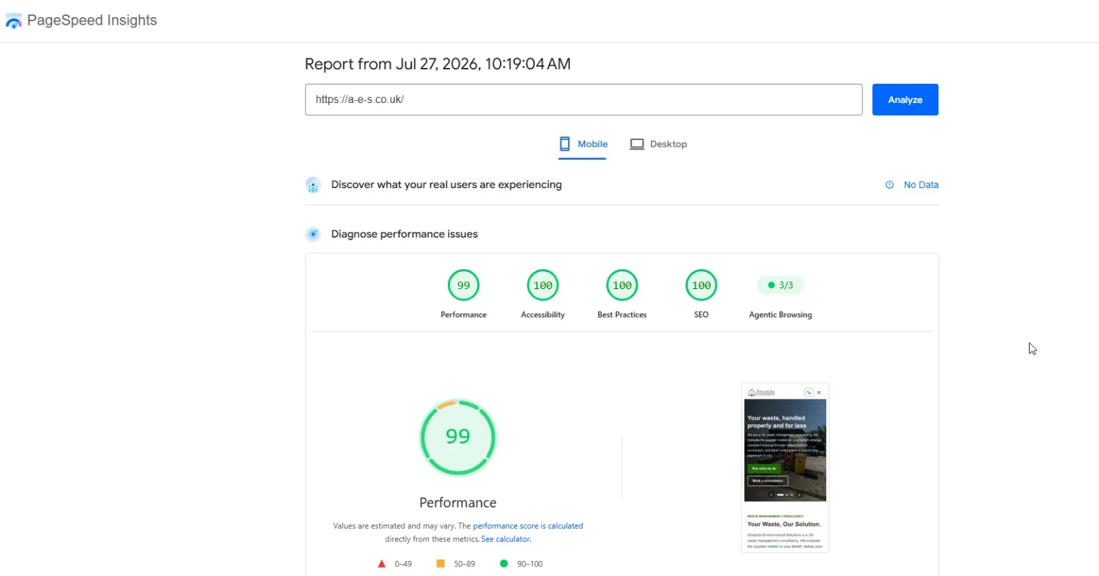 Search results screenshot 2 from the A-E-S SEO project